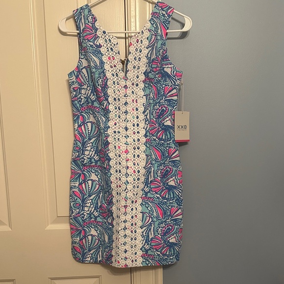 NWT Size 2 Lilly Pulitzer for Target Blue and Pink Patterned Mini Dress - Picture 1 of 5